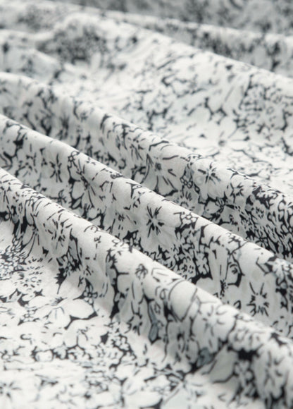 Black and White Tiny Flower Printed Dress