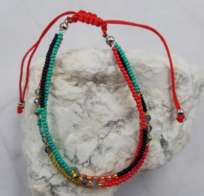 Boho Style Seed Bead Adjustable String Bracelet