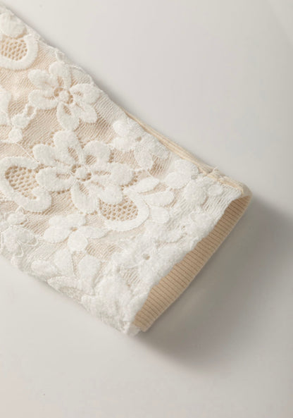 Beige Top with Faux Turtleneck