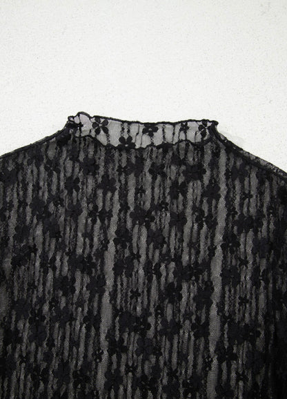 Black Lace Accent Top