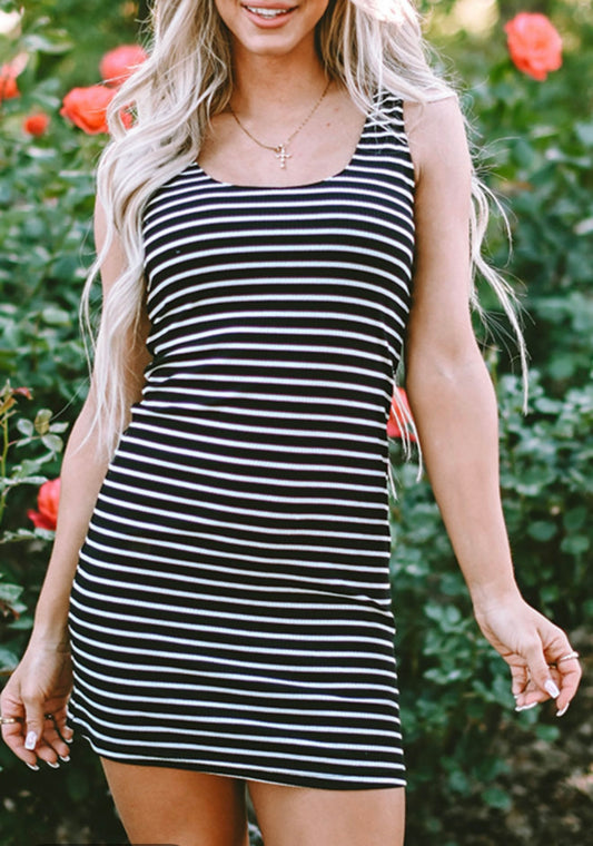 Black and White Stripe Tank Dress