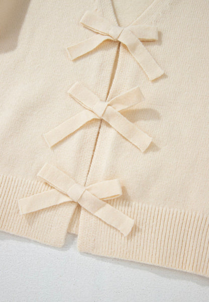 Ivory cream sweater with bows