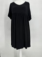 Black Empire Waist T-Shirt Dress with Short Sleeves