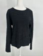 Black Textured Long Sleeve Top