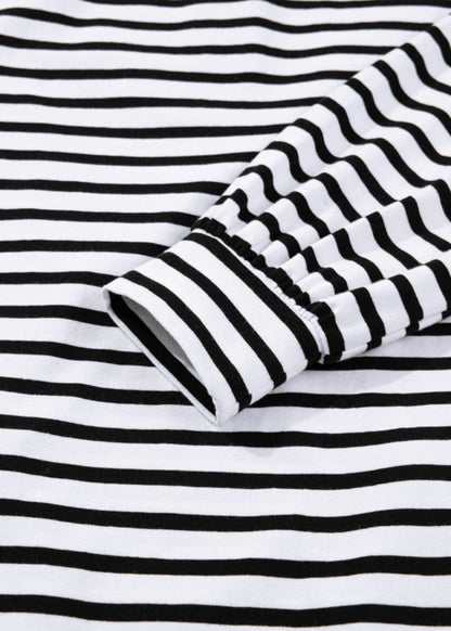 A32 Black and White Stripe Dress with Pocketd - Ivy's Gifts & Boutique