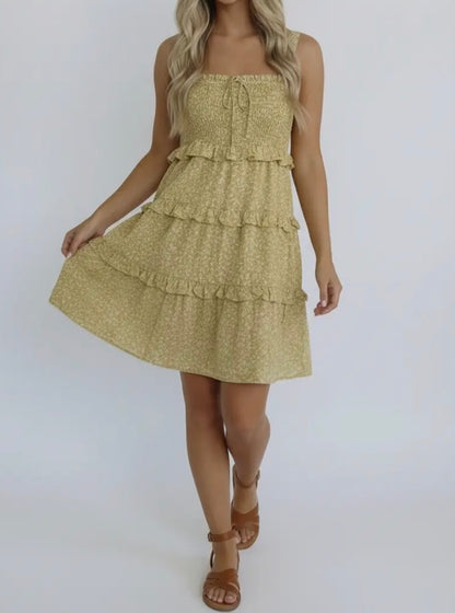 Ditsy Floral Ruffle Tiered Dress - Ivy's Gifts & Boutique