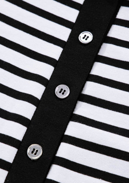 A32 Black and White Stripe Dress with Pocketd - Ivy's Gifts & Boutique