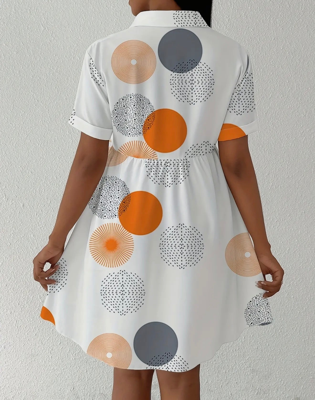 Loose fit print shirt dress from A122 Fashion Forward by Ivy's Gifts & Boutique, shown in a full-length view.