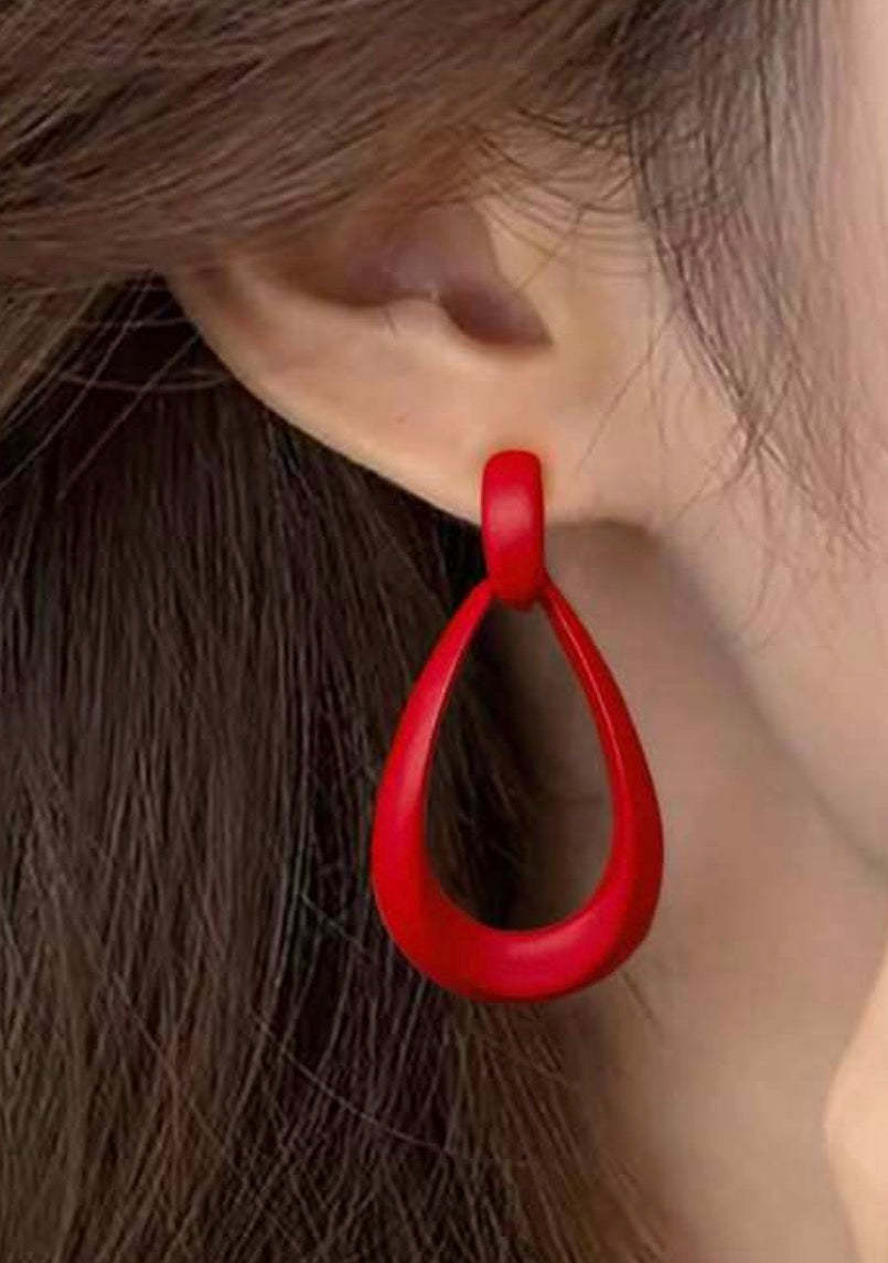 Red Loop Earrings
