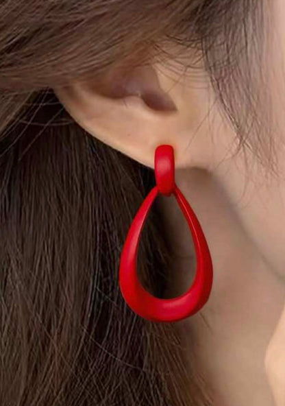 Red Loop Earrings