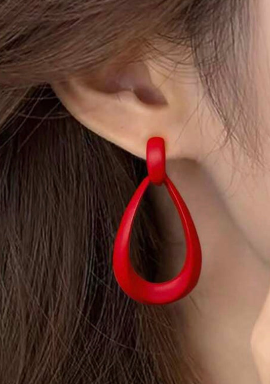 Red Loop Earrings