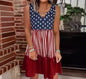 Patriotic Carefree Dress by Ivy's Gifts & Boutique featuring red, white, and blue star pattern and casual summer style.