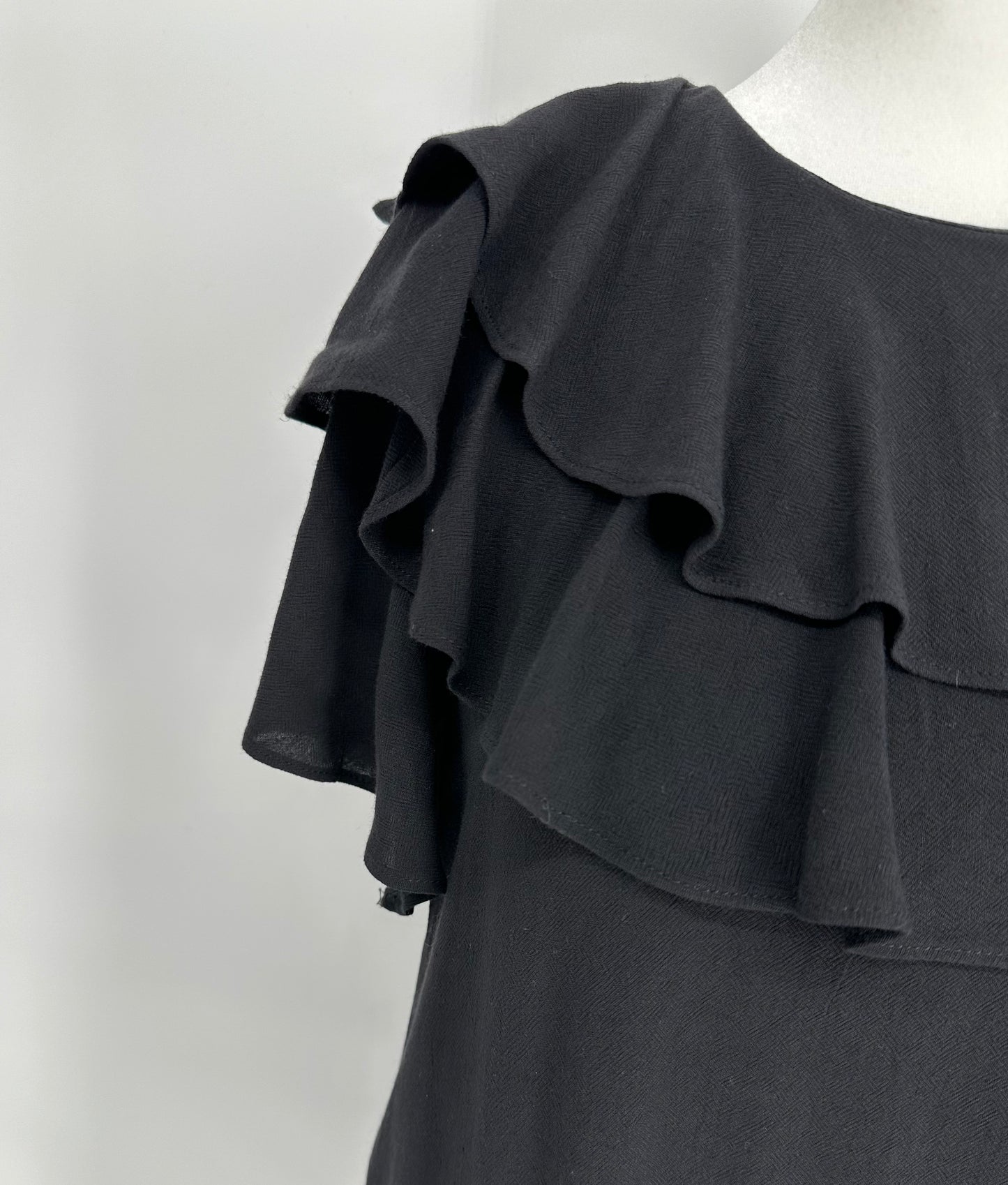 Black Ruffle Tie Back Dress
