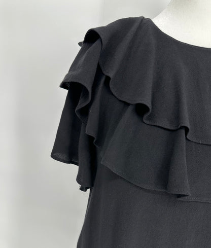 Black Ruffle Tie Back Dress