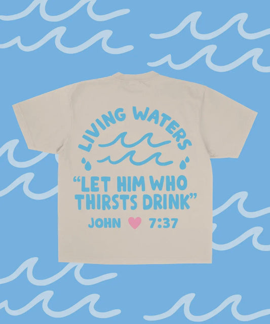 A77 Jesus Loves You Living Waters T Shirt - Ivy's Gifts & Boutique