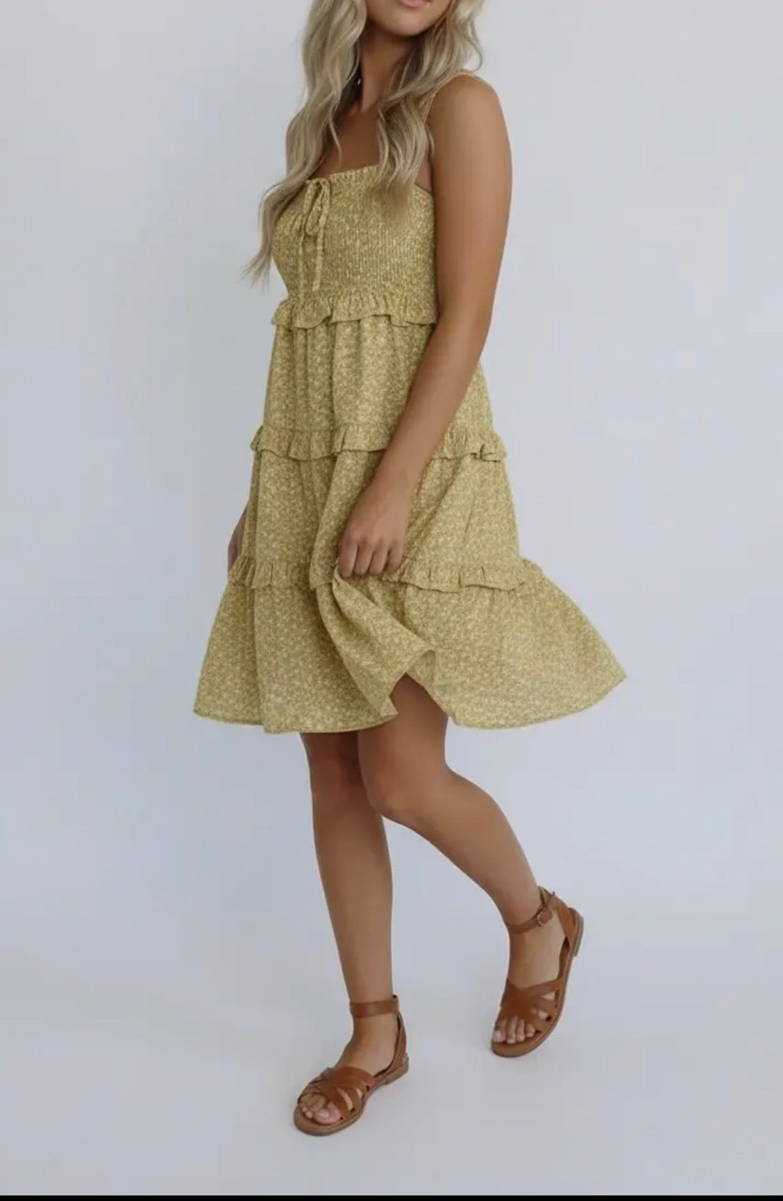 Ditsy Floral Ruffle Tiered Dress - Ivy's Gifts & Boutique