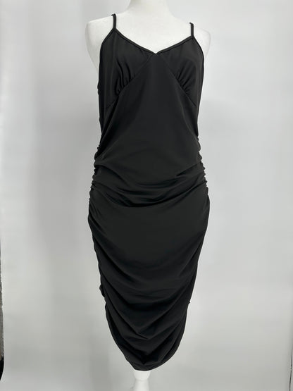 Black Rouched Dress with Adjustable Straps