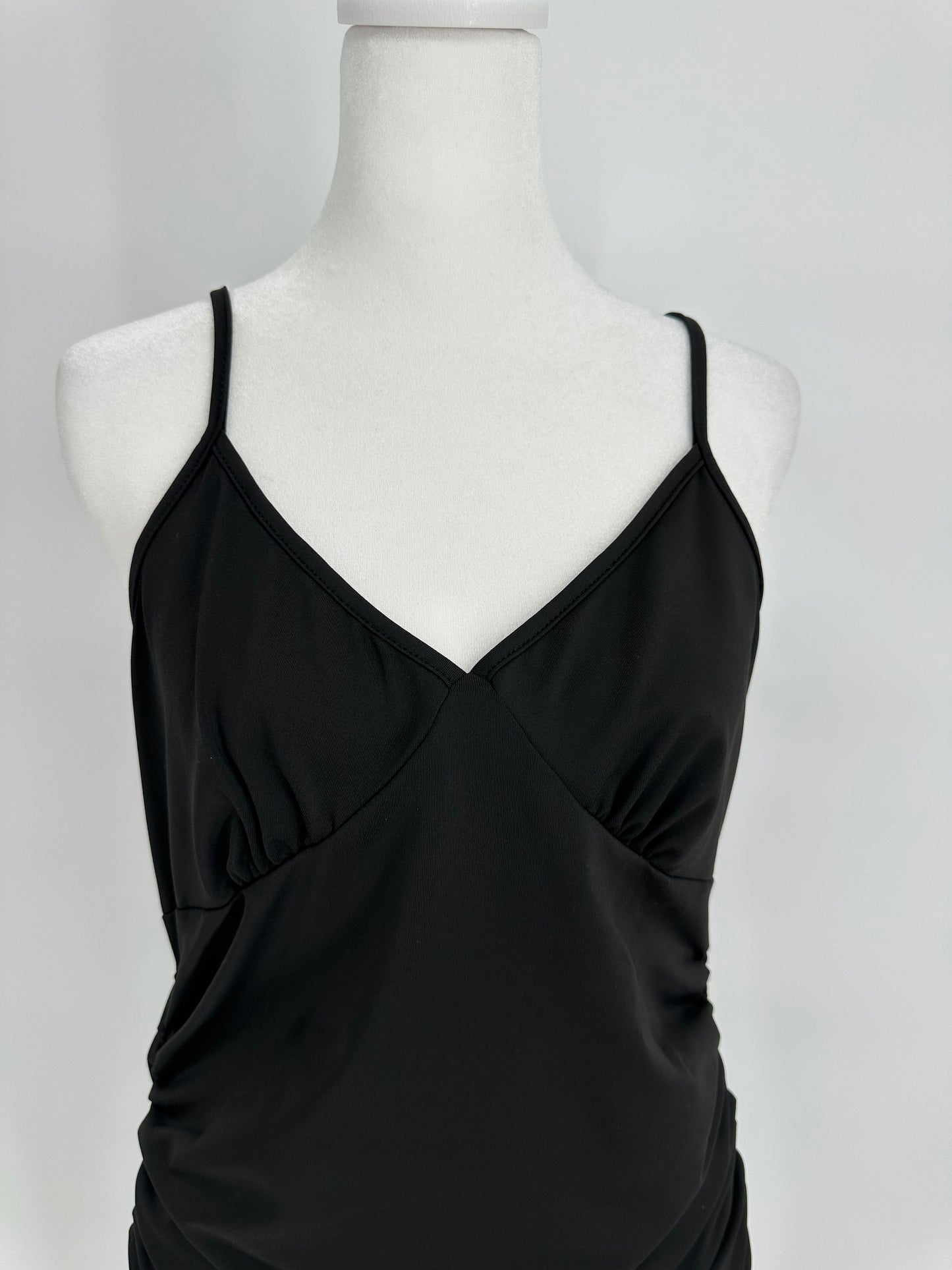 Black Rouched Dress with Adjustable Straps