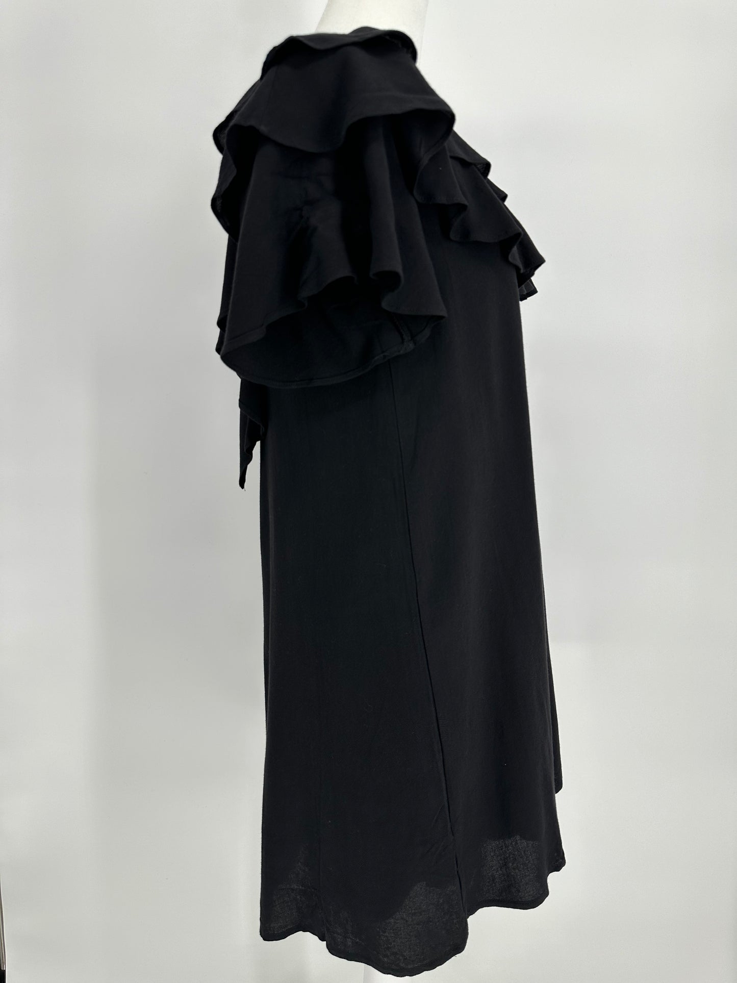 Black Ruffle Tie Back Dress