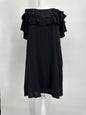 Black Ruffle Tie Back Dress