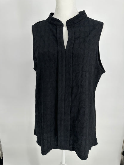 Black Split Neckline Style Blouse