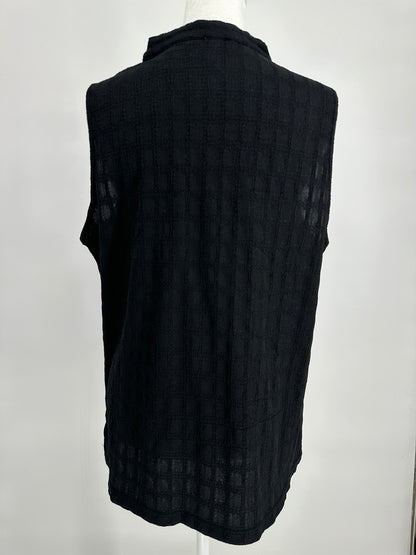 Black Split Neckline Style Blouse