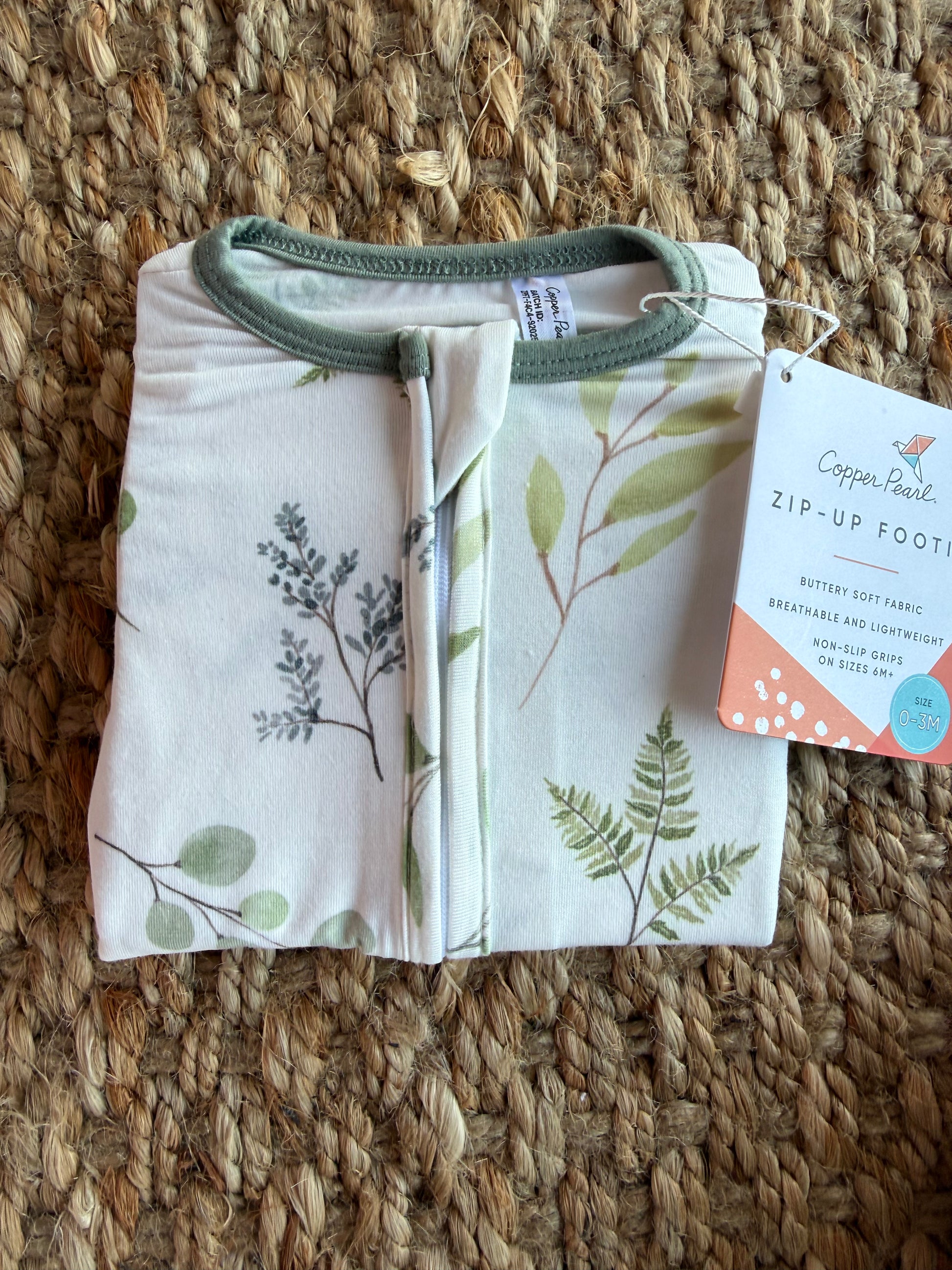 Copper Pearl Zip Up Footie - Ivy's Gifts & Boutique