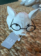 A83 White Little Pig with Glasses - Ivy's Gifts & Boutique