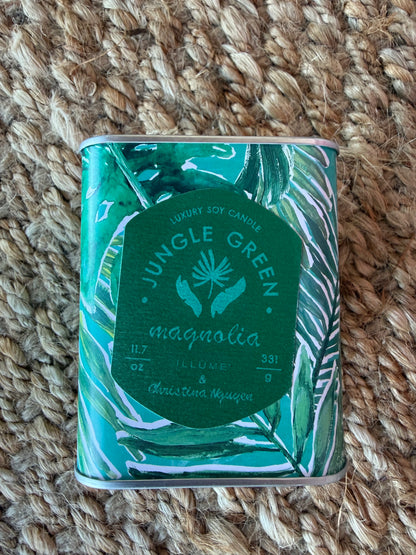 A80 Illume Jungle Green Magnolia Scented Candle Tin - Ivy's Gifts & Boutique