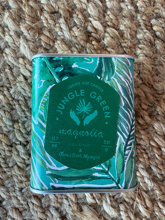 A80 Illume Jungle Green Magnolia Scented Candle Tin - Ivy's Gifts & Boutique