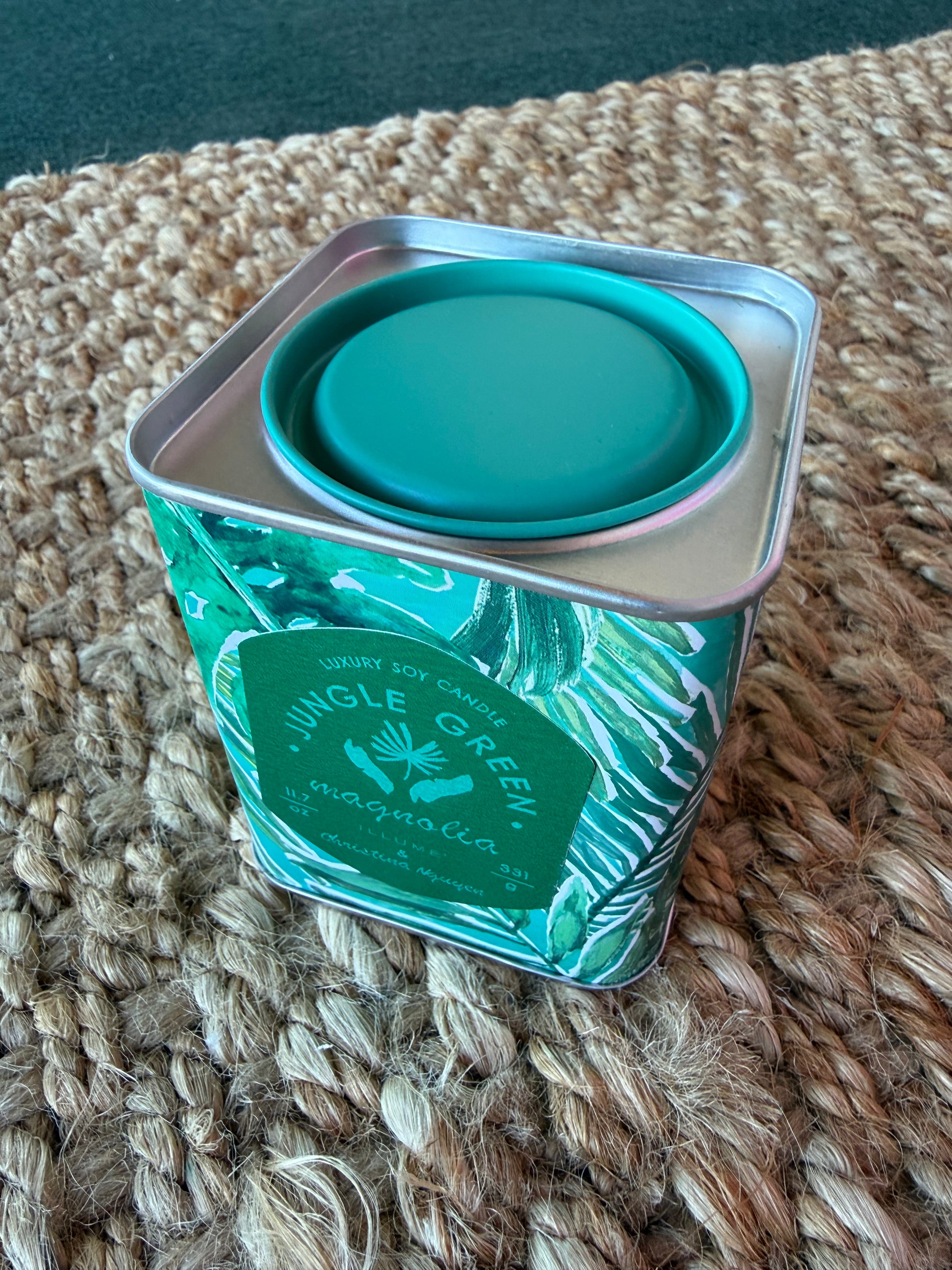 A80 Illume Jungle Green Magnolia Scented Candle Tin - Ivy's Gifts & Boutique