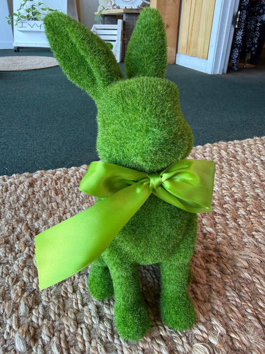 A82 Moss Covered Bunny with Bow - Ivy's Gifts & Boutique