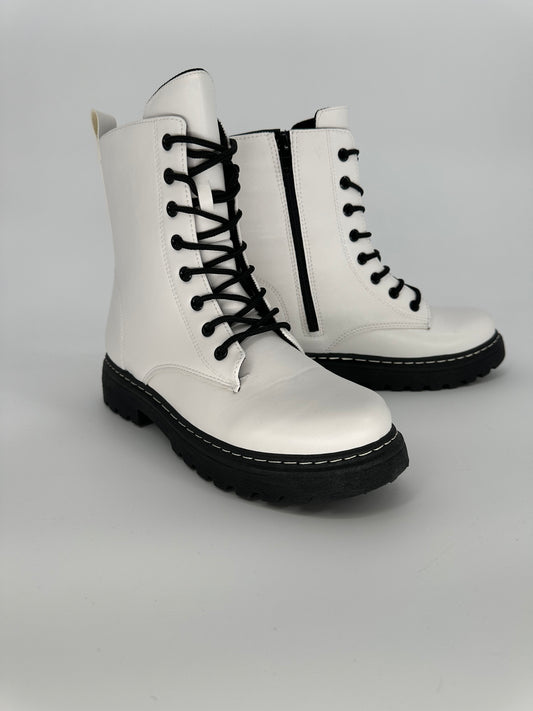 White Dr. Marten Dupe Lace-up Boot
