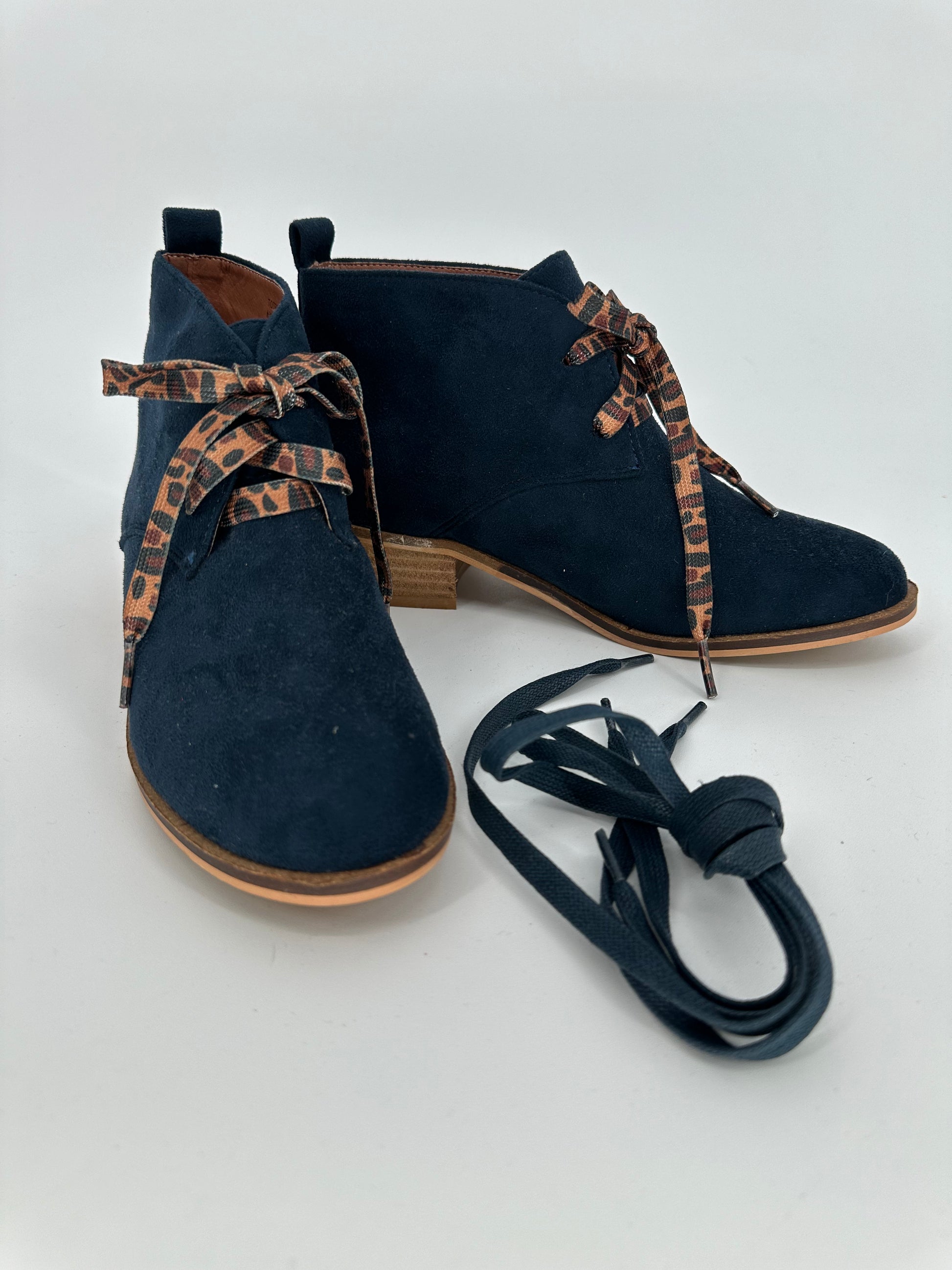 Navy suede lace up boot - Ivy's Gifts & Boutique