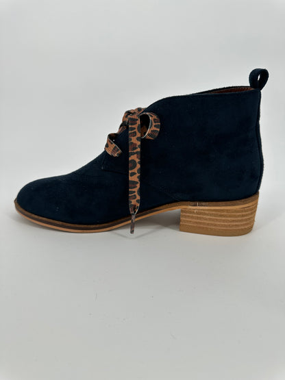 Navy suede lace up boot - Ivy's Gifts & Boutique