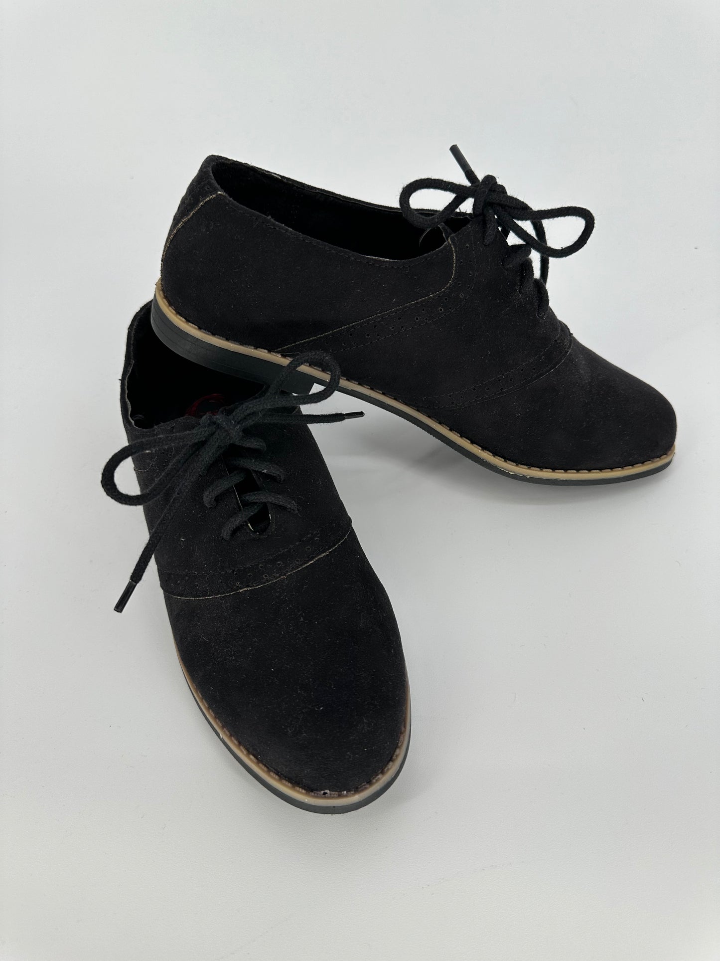 Black Suede Wing Tip Style Shoe