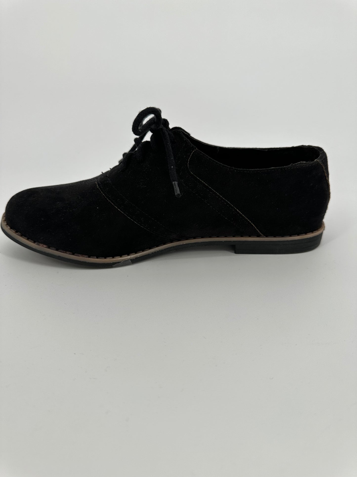 Black Suede Wing Tip Style Shoe
