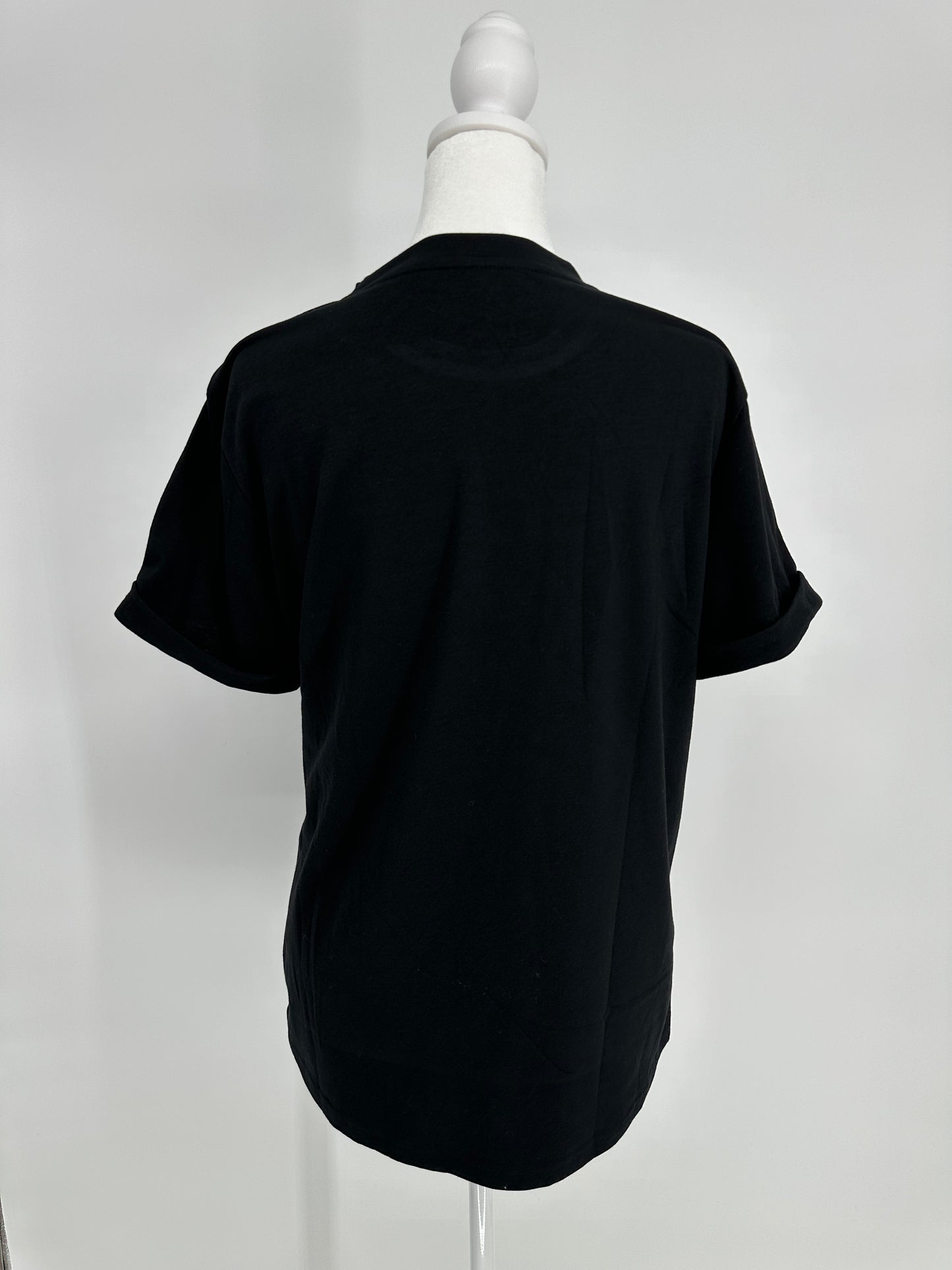 Black Shirt with Pink Sequin Bow