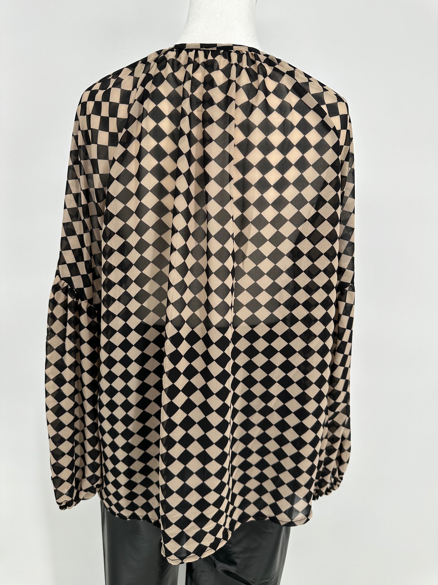 Harlequin print blouse