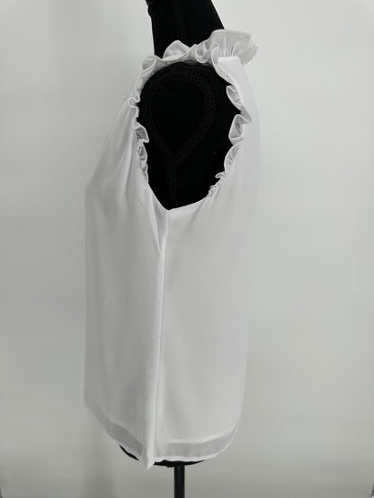 White Ruffle Blouse