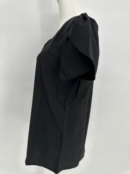 Black Scalloped Edge Blouse