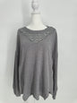 Umgee Gray Woven Neckline Top
